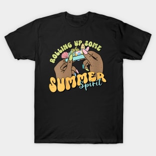 Womens Rolling Up Some Summer Spirit Summer Vacation Beach Family T-Shirt